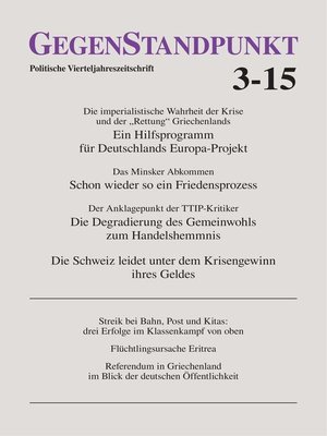 cover image of GegenStandpunkt 3-15